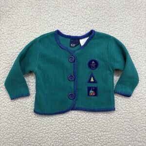 Vintage Honors Baby Cardigan Sweater Fleece Size‎ 6-9M Christmas Winter Holiday
